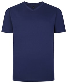 Bigdude Plain V-Neck T-Shirt Navy